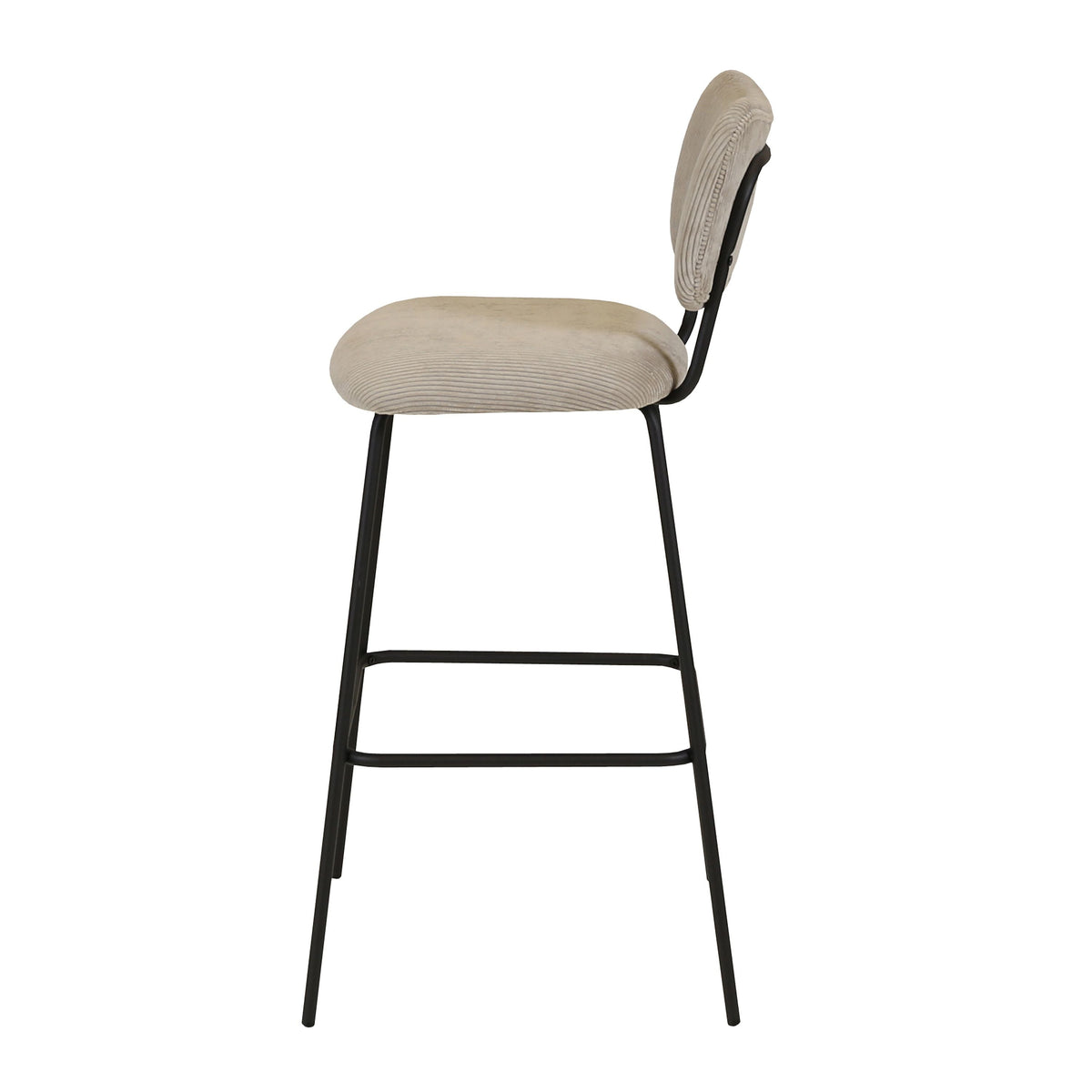 Chaise de bar velours c?telé gris clair SEMA