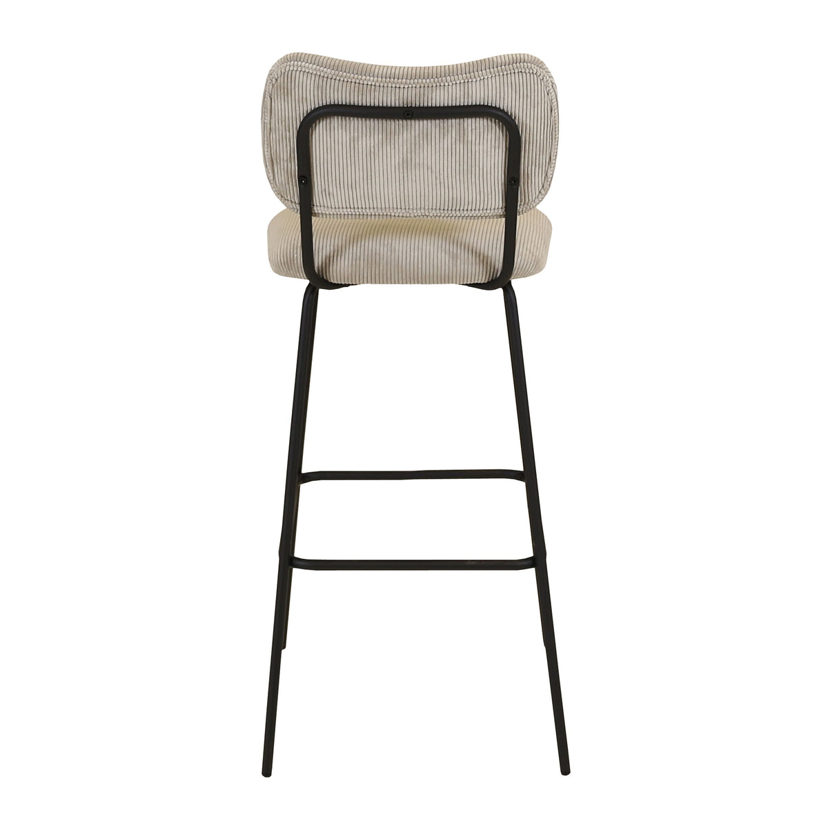 Chaise de bar velours c?telé gris clair SEMA