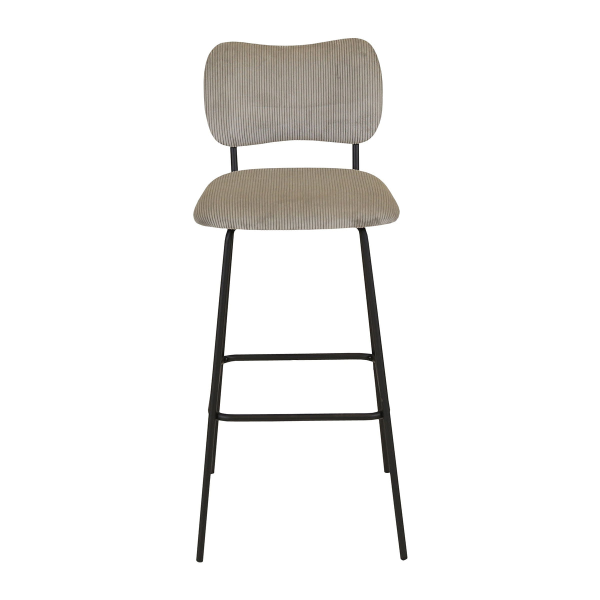 Chaise de bar velours c?telé gris acier SEMA
