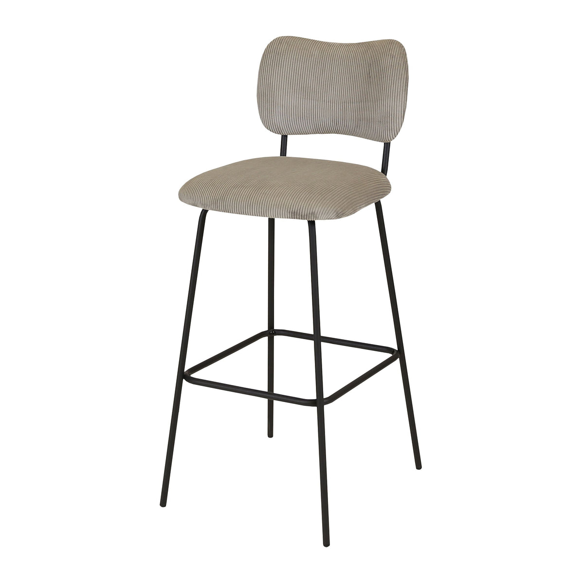 Chaise de bar velours c?telé gris acier SEMA