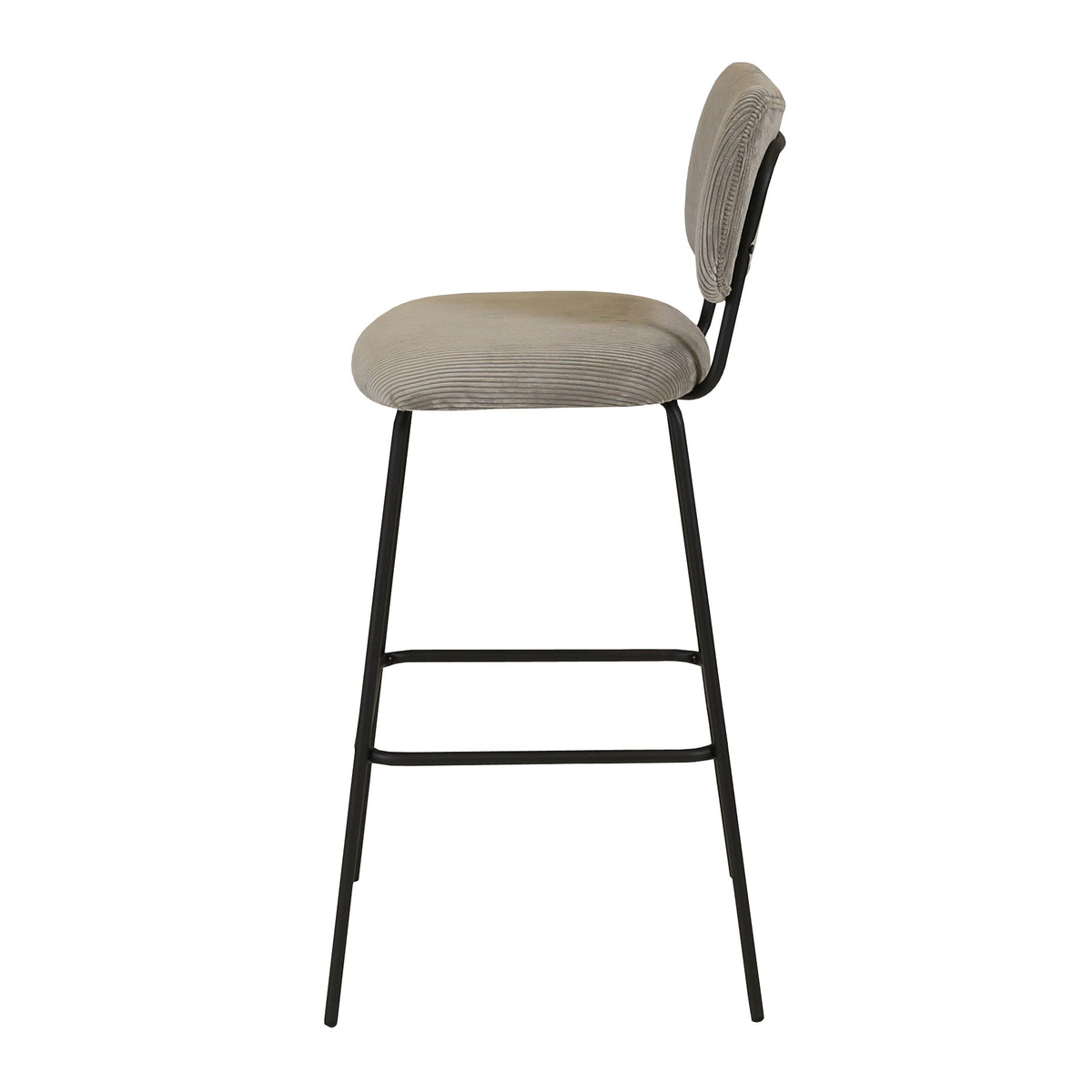 Chaise de bar velours c?telé gris acier SEMA