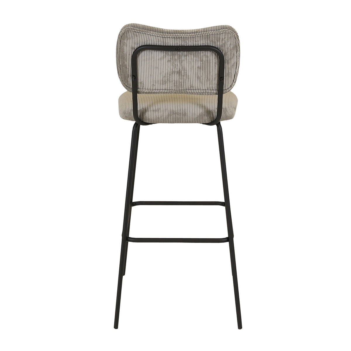 Chaise de bar velours c?telé gris acier SEMA