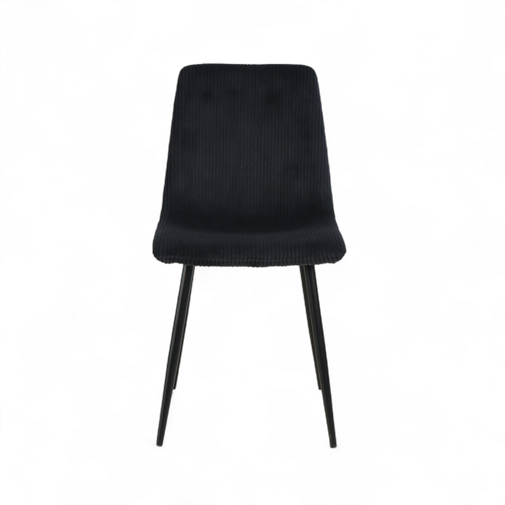 Chaise repas velours c?telé noir