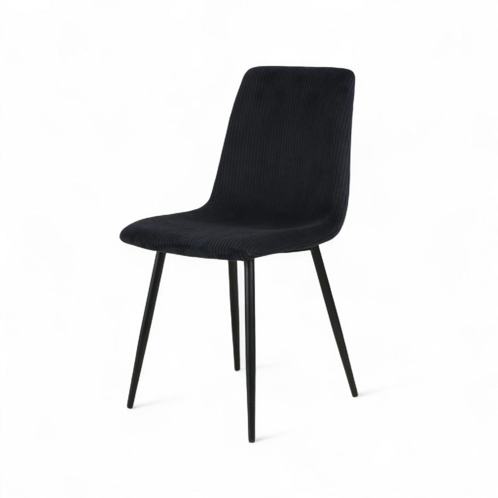 Chaise repas velours c?telé noir