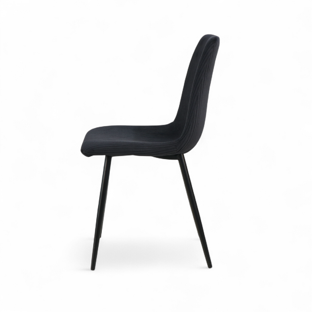 Chaise repas velours c?telé noir