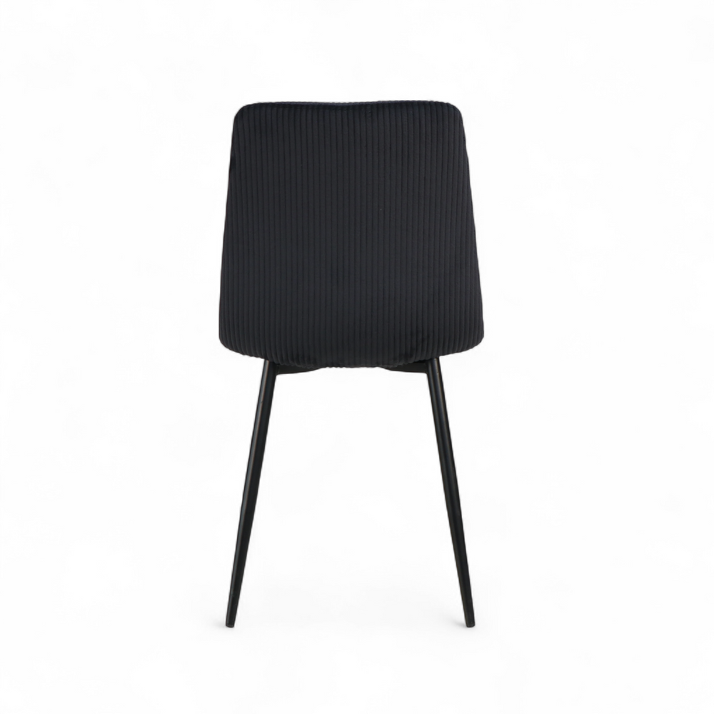 Chaise repas velours c?telé noir
