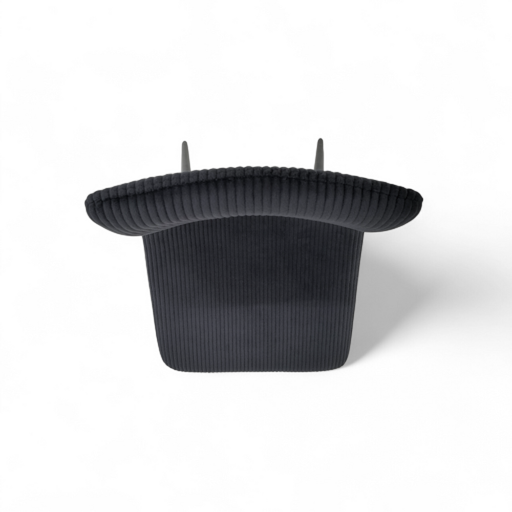 Chaise repas velours c?telé noir