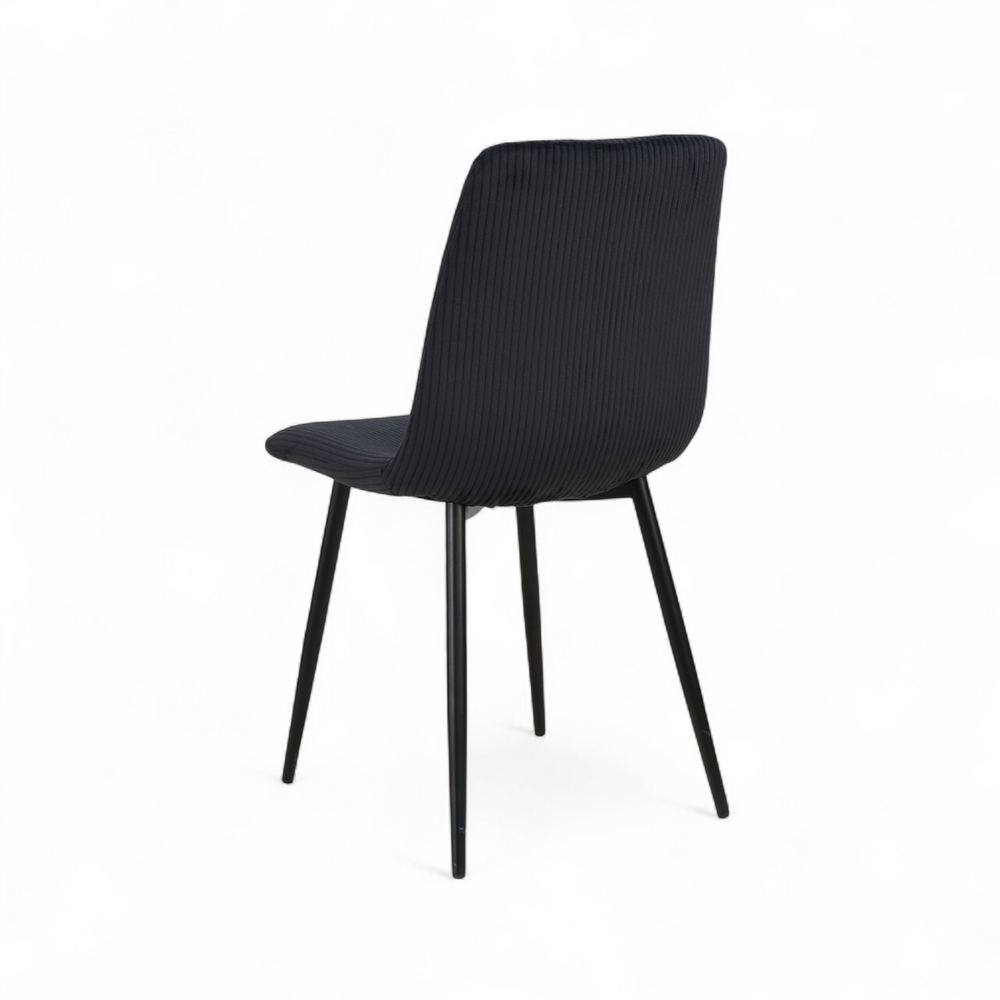 Chaise repas velours c?telé noir