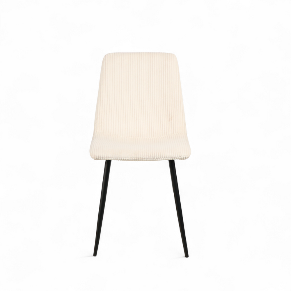 Chaise repas velours c?telé écru