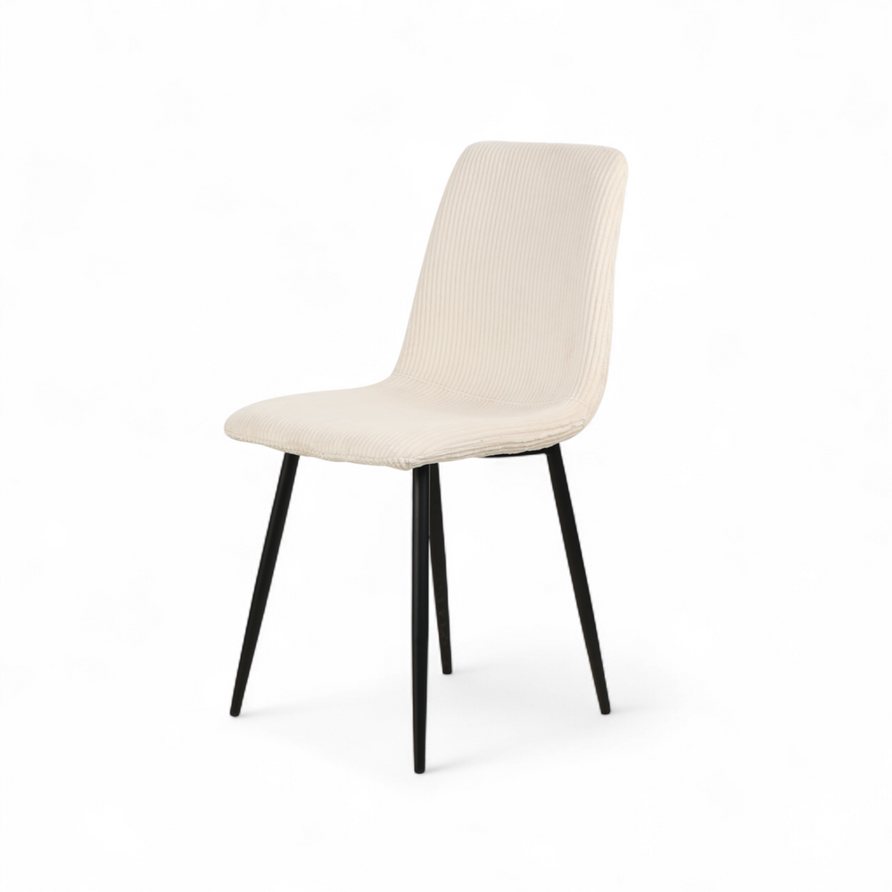 Chaise repas velours c?telé écru