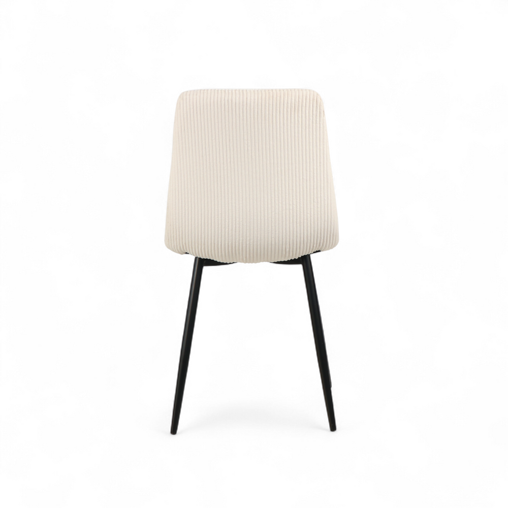 Chaise repas velours c?telé écru