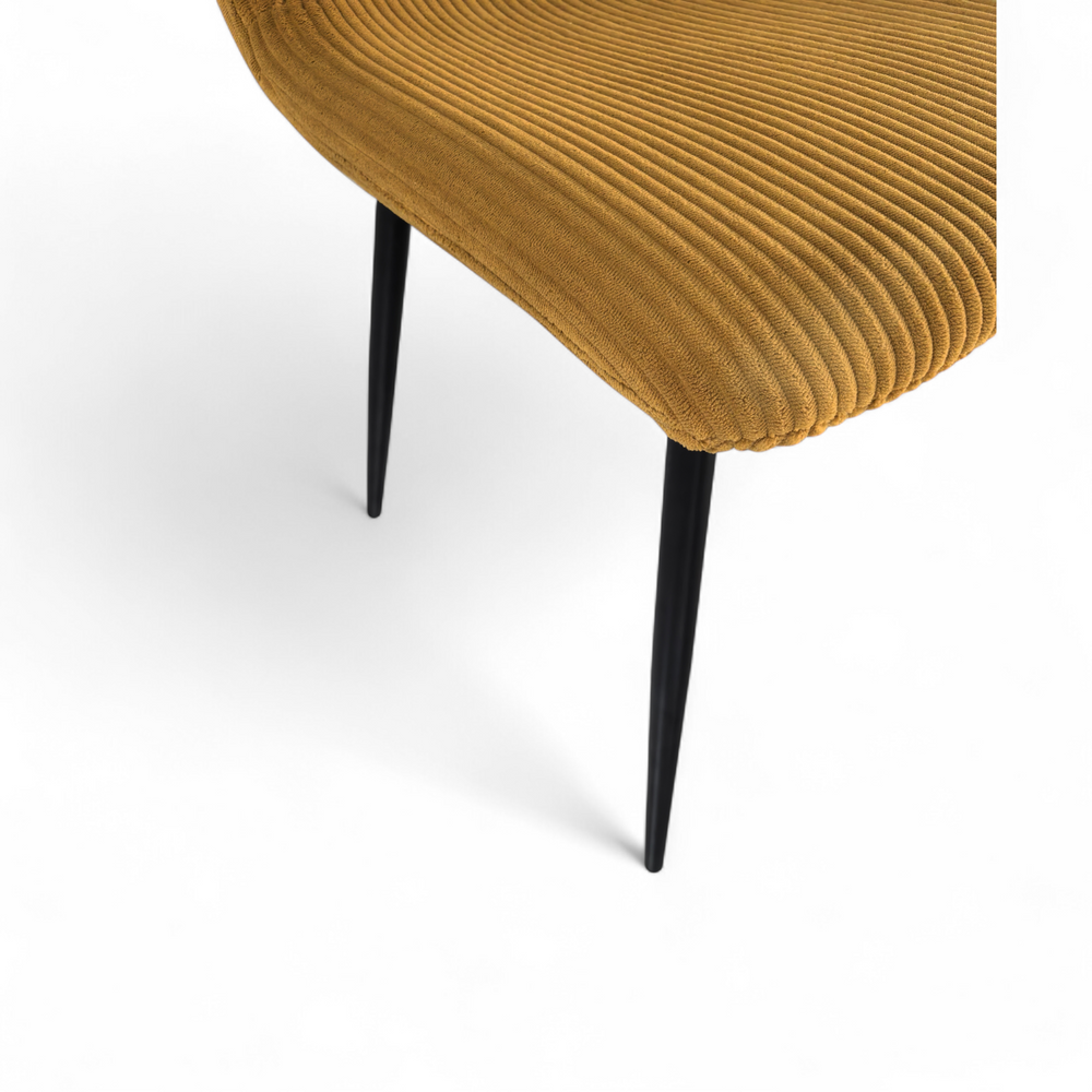 Chaise repas velours c?telé miel