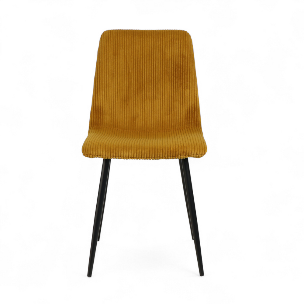Chaise repas velours c?telé miel