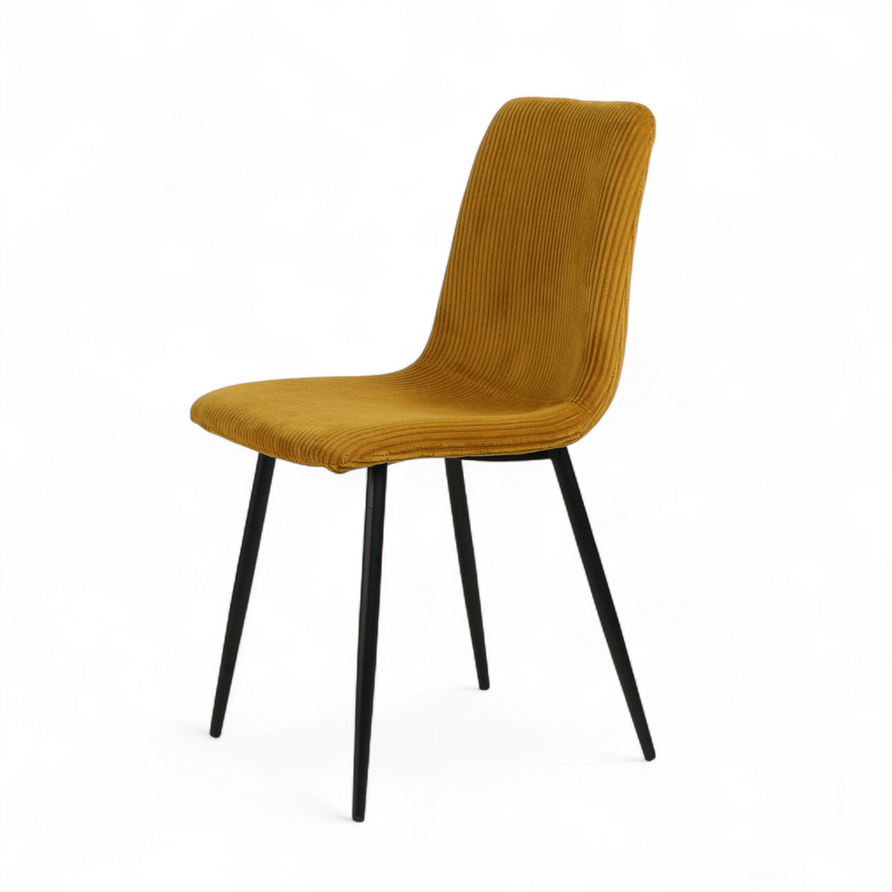 Chaise repas velours c?telé miel