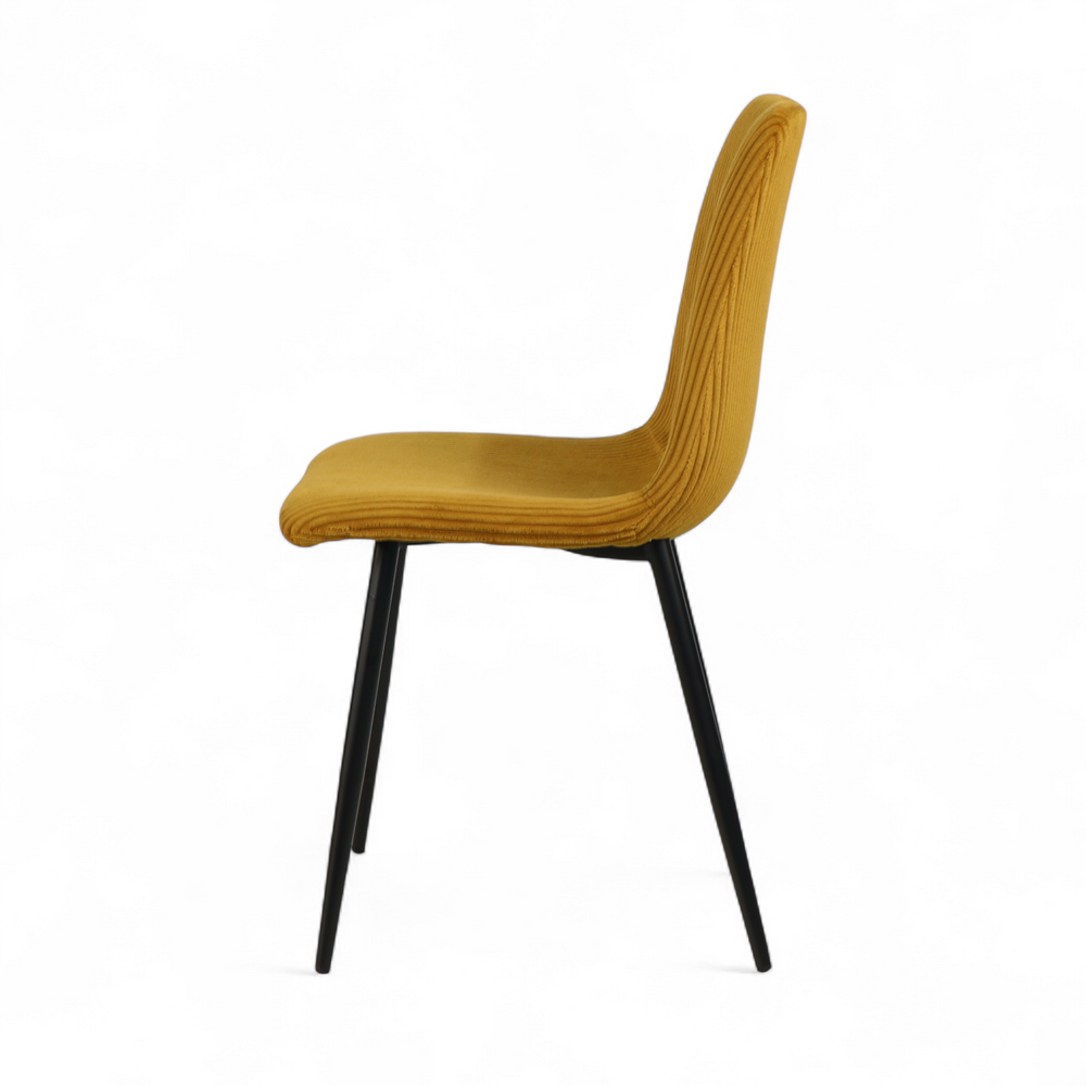 Chaise repas velours c?telé miel