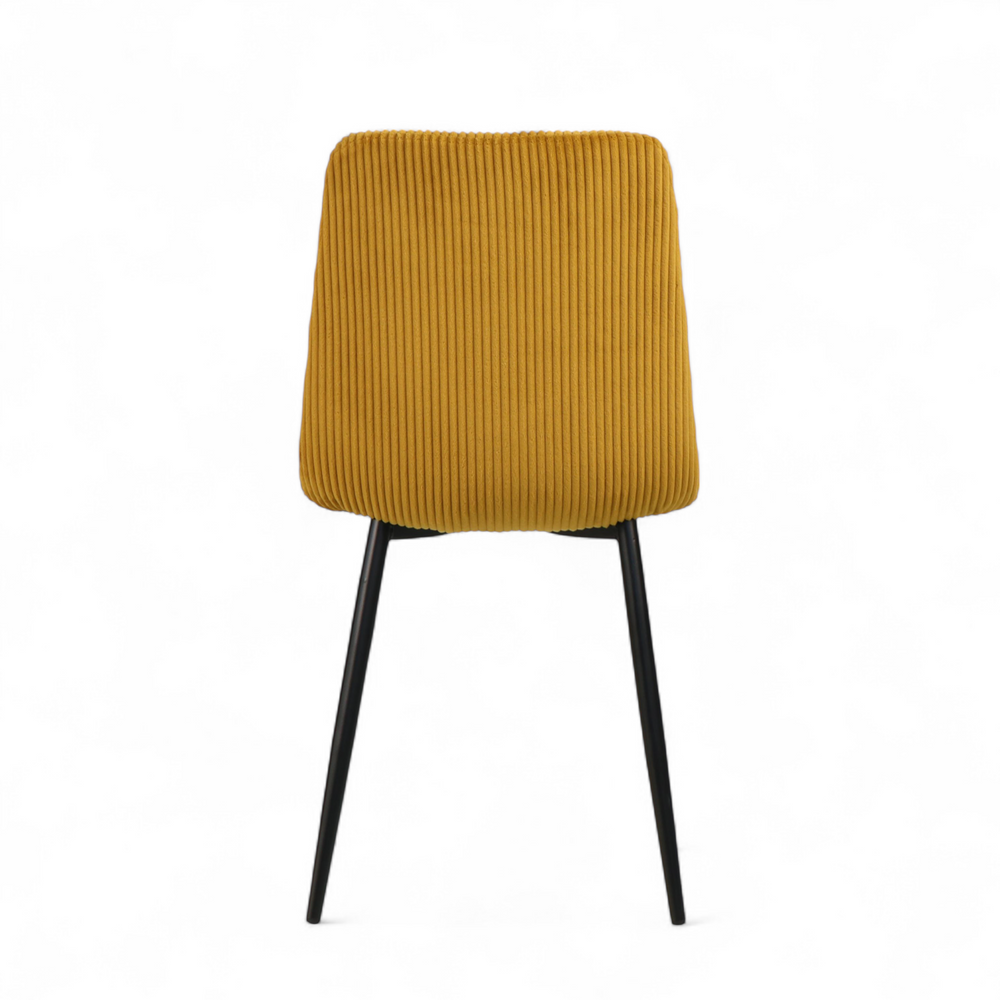 Chaise repas velours c?telé miel