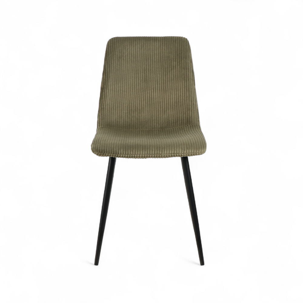Chaise repas velours c?telé kaki