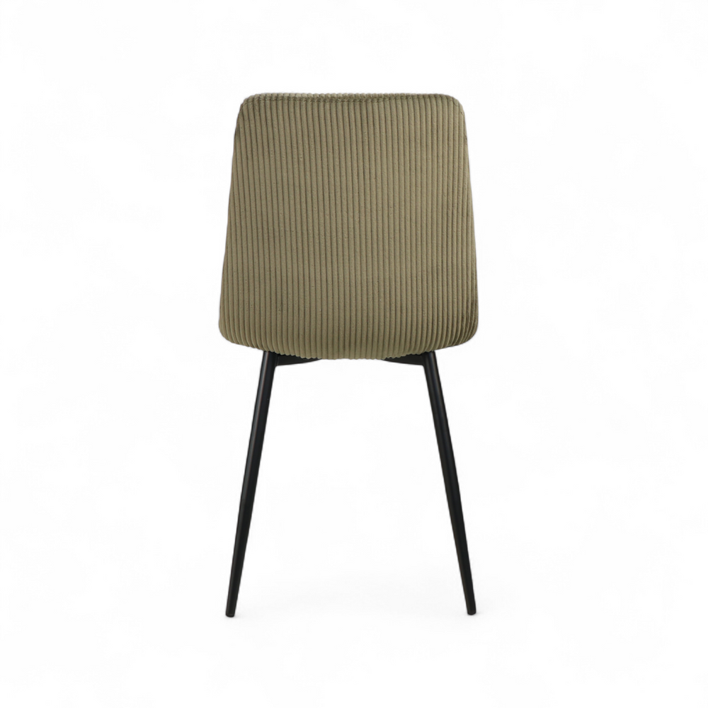 Chaise repas velours c?telé kaki