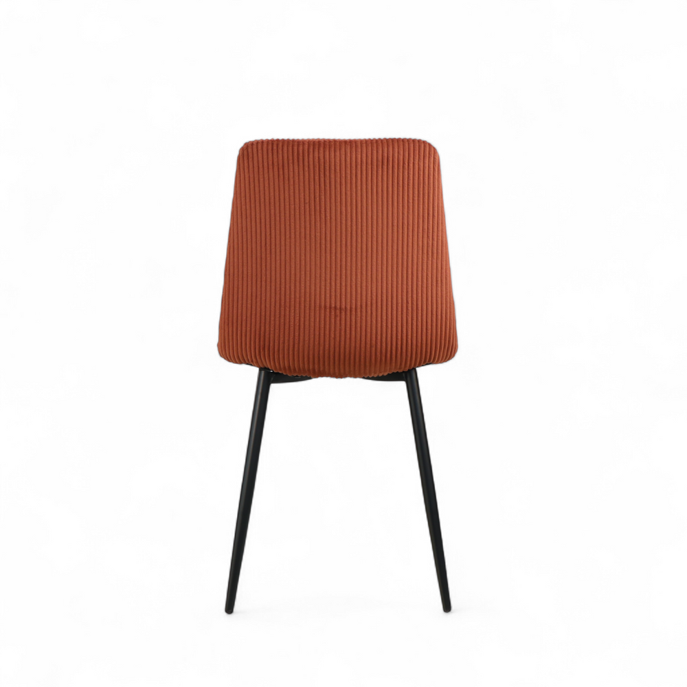 Chaise repas velours c?telé terracotta