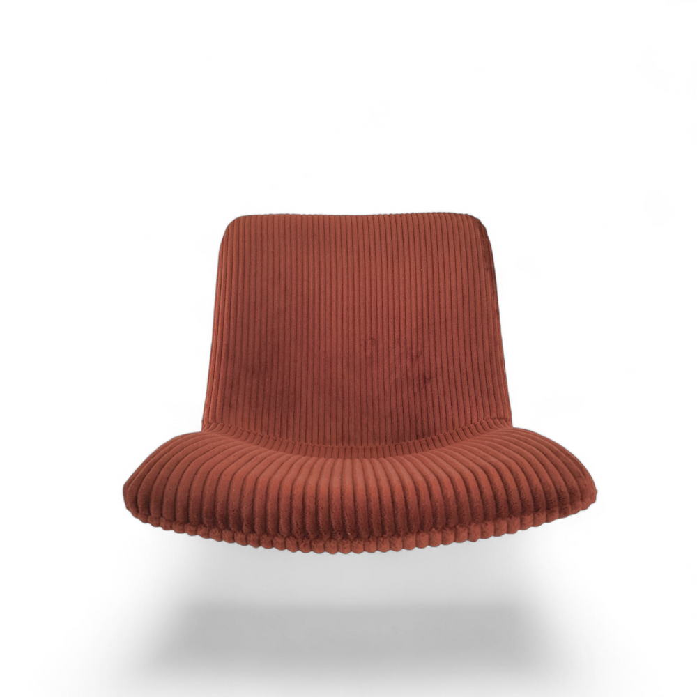 Chaise repas velours c?telé terracotta