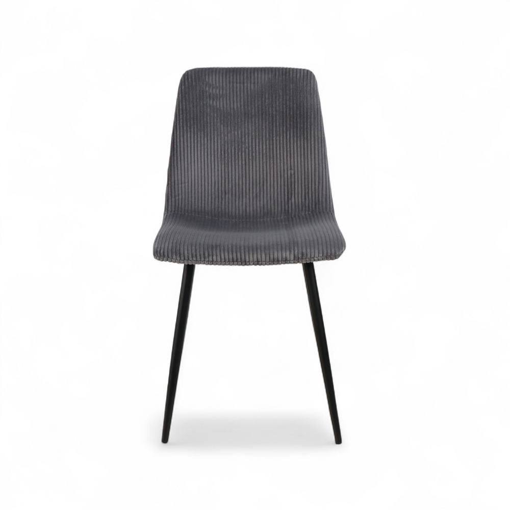Chaise repas velours c?telé gris
