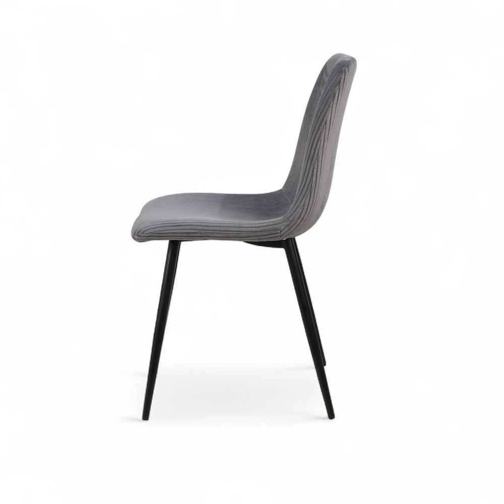 Chaise repas velours c?telé gris