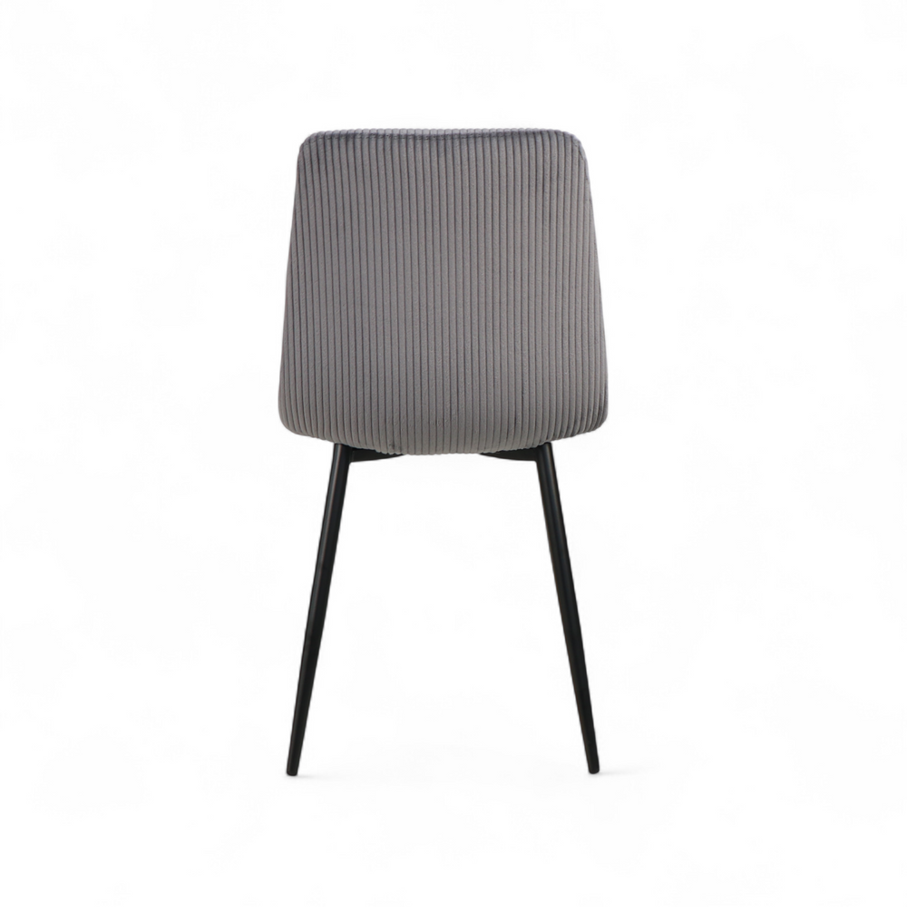 Chaise repas velours c?telé gris