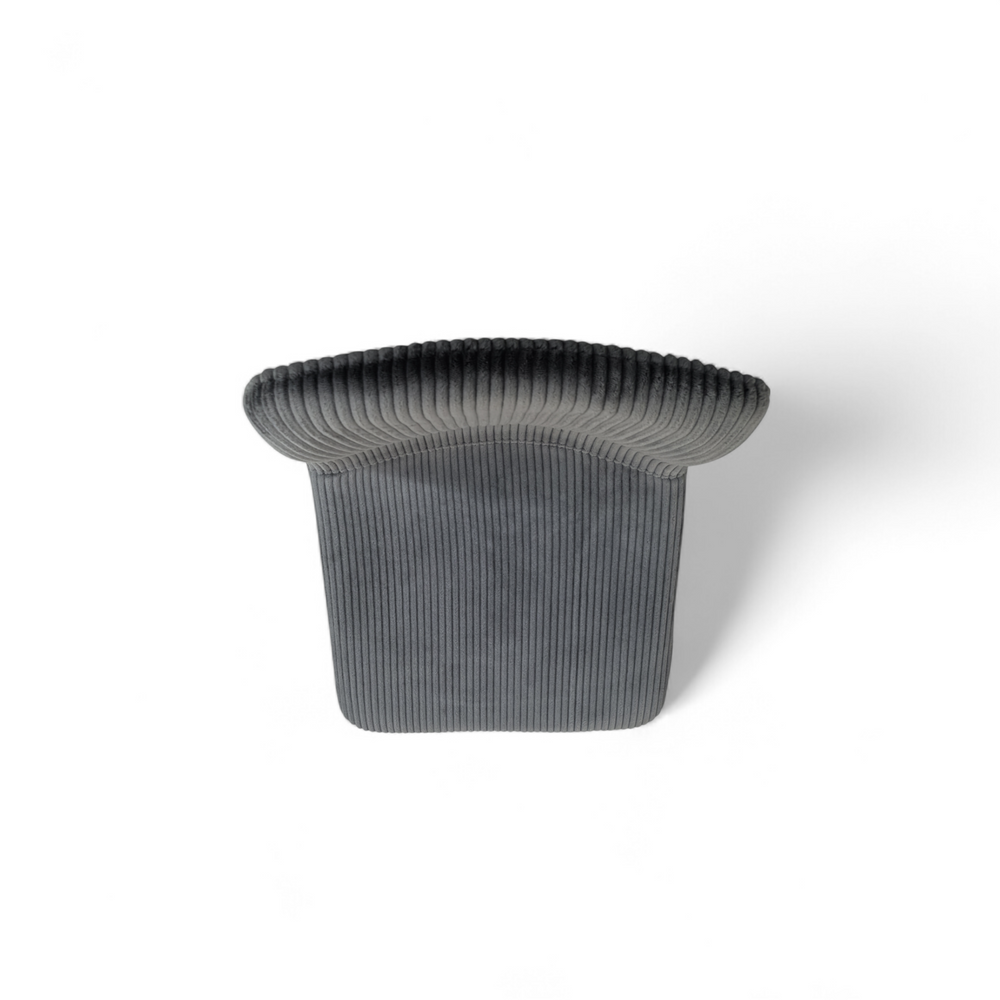 Chaise repas velours c?telé gris