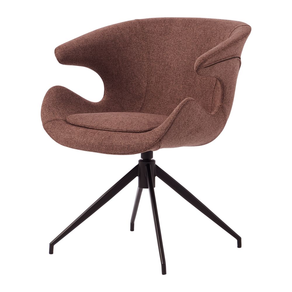 Chaise repas accoudoir tissu rouge