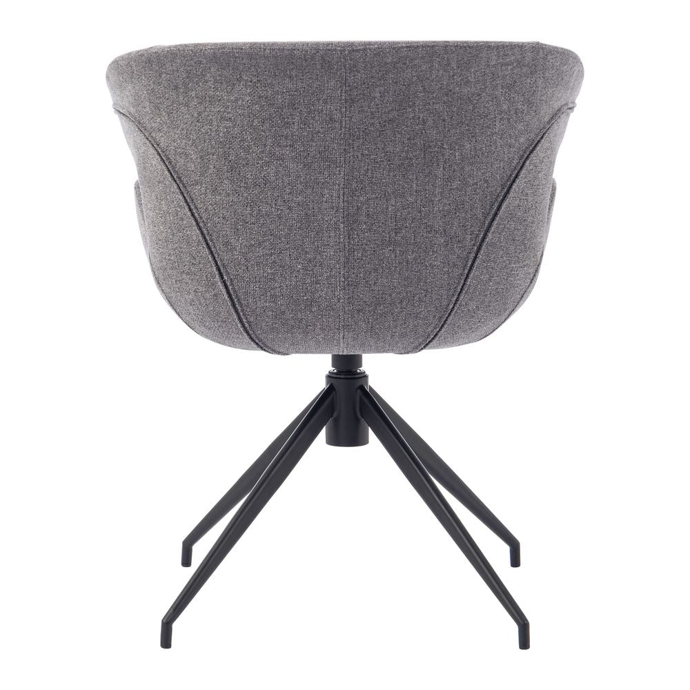 Chaise repas accoudoir tissu gris foncé