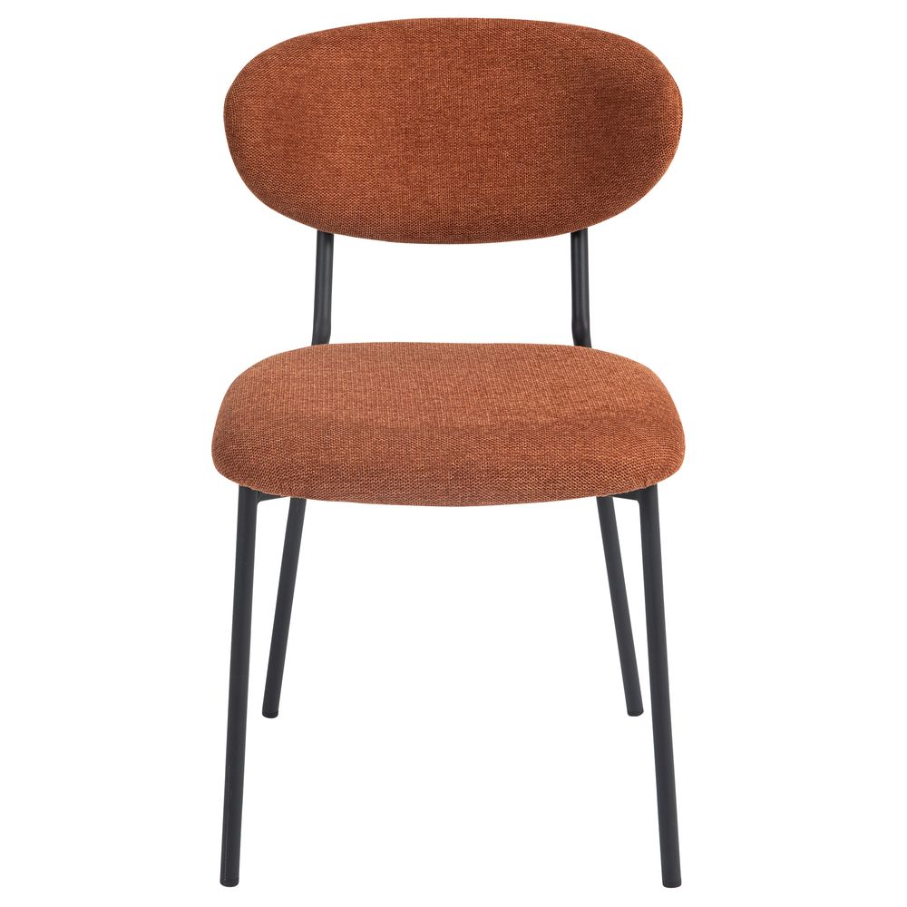 Chaise repas en tissu terracotta