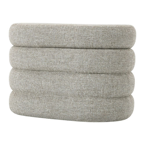 Banc coffre tissu chenillé beige
