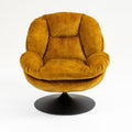 Fauteuil pivotant en velours ocre