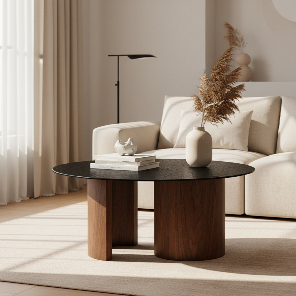 Table basse 80 cm en verre fumé