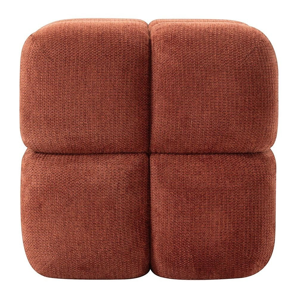 Pouf  tissu texturé bordeaux