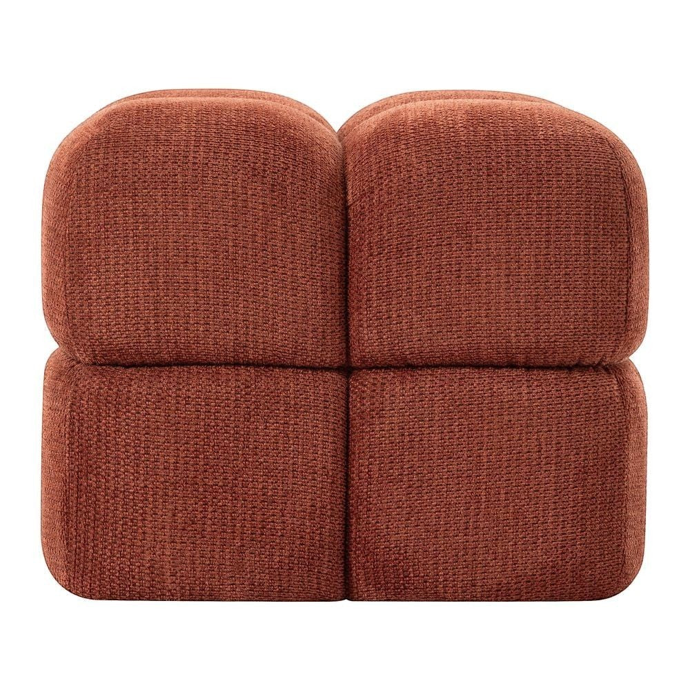 Pouf  tissu texturé bordeaux