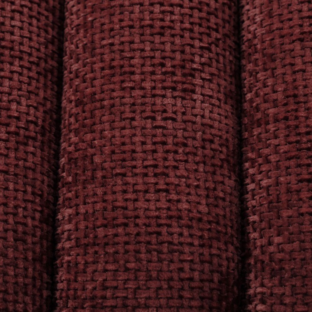 Pouf tissu chenillé Bordeaux