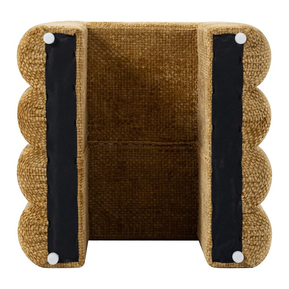 Pouf tissu chenillé miel