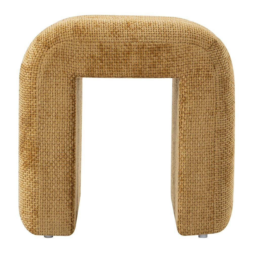 Pouf tissu chenillé miel