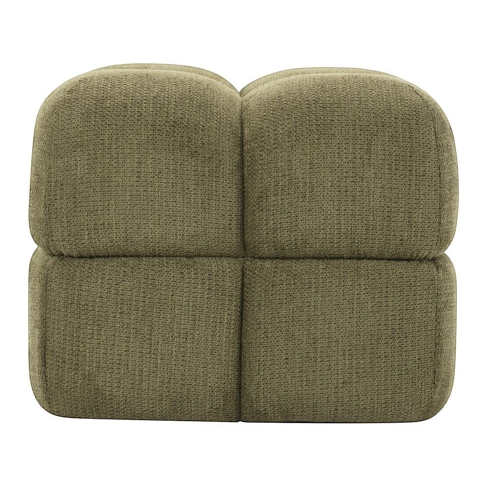Pouf  tissu texturé kaki