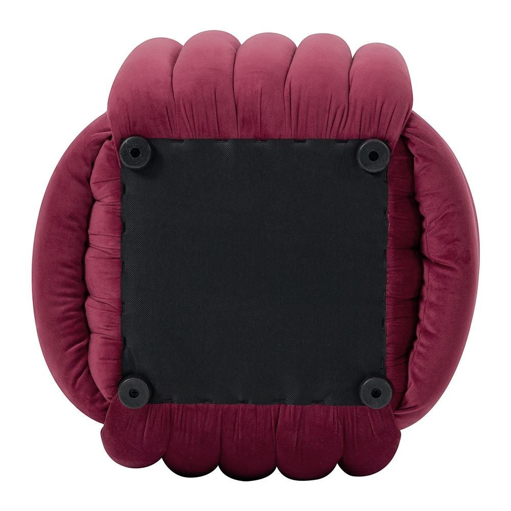 Pouf noeud velours bordeaux