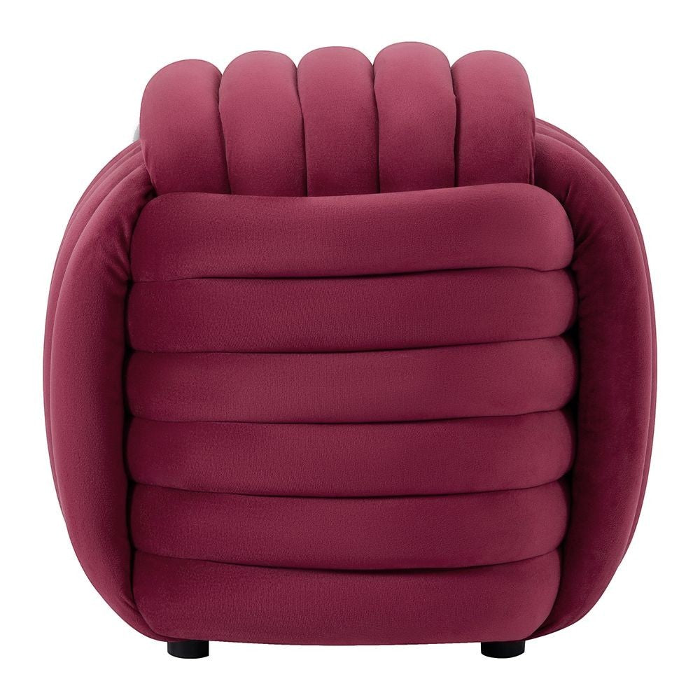 Pouf noeud velours bordeaux