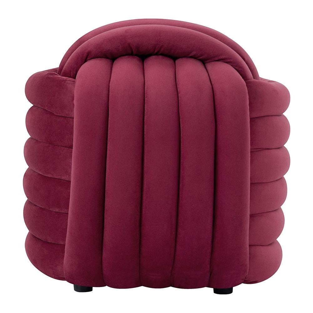 Pouf noeud velours bordeaux