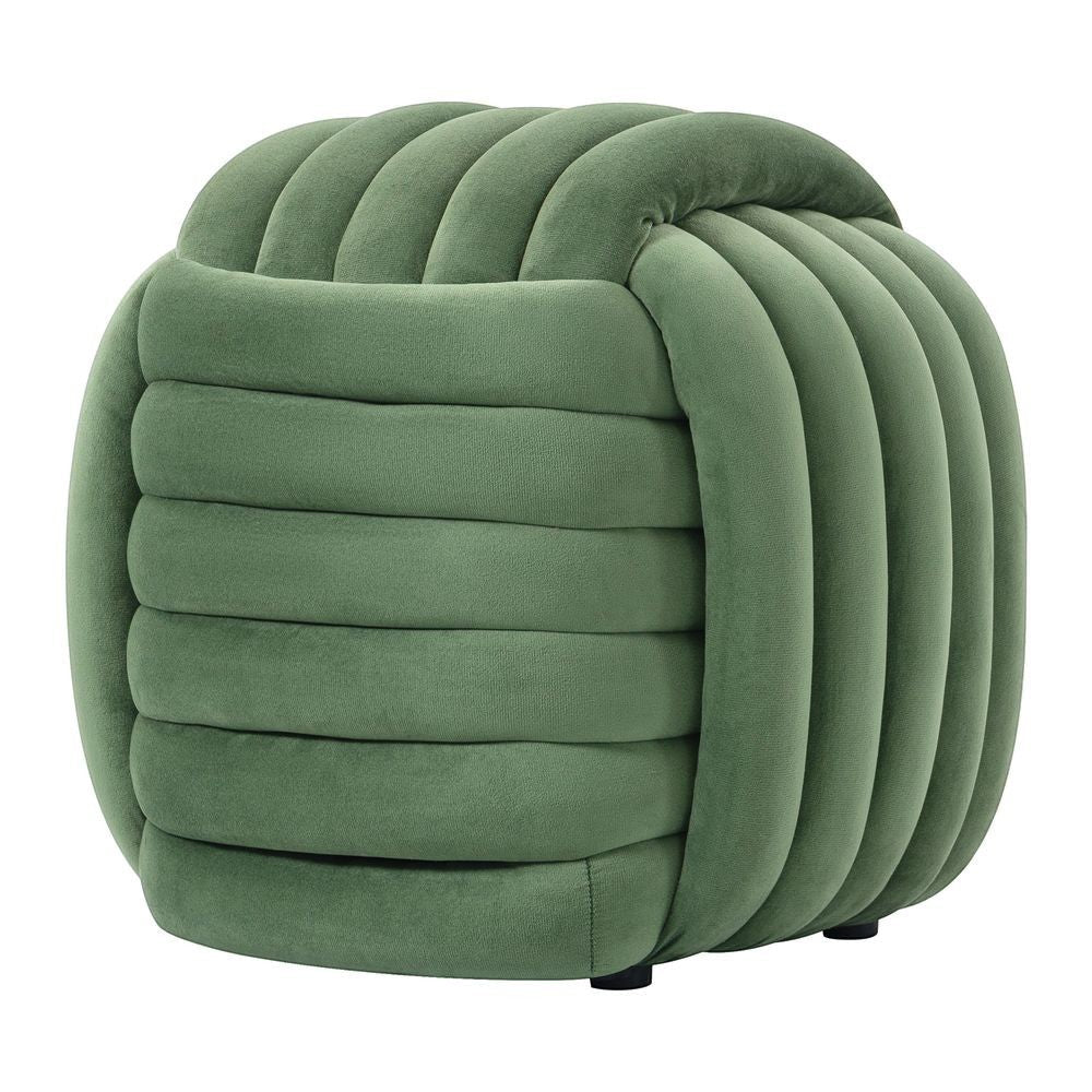 Pouf noeud velours vert clair