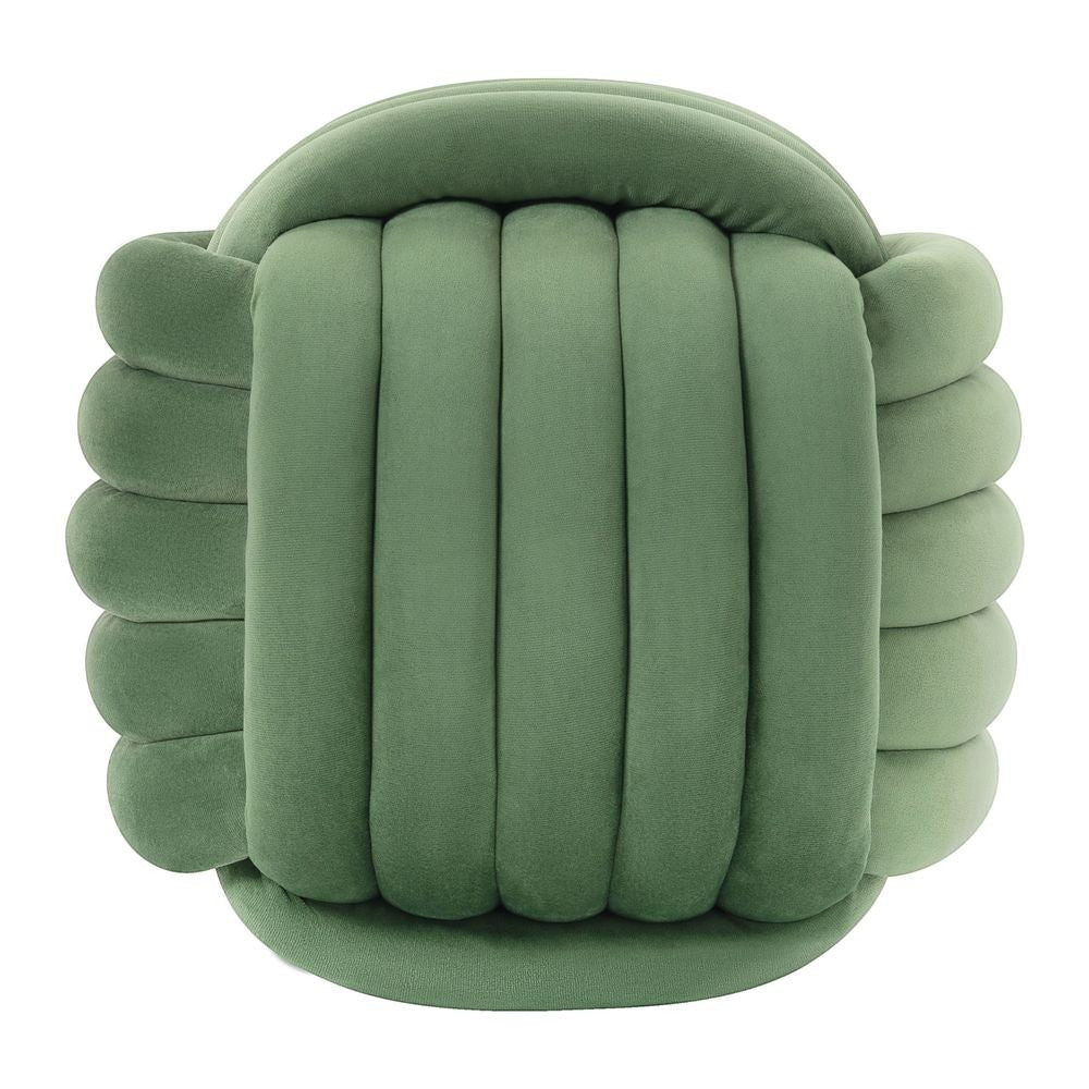 Pouf noeud velours vert clair