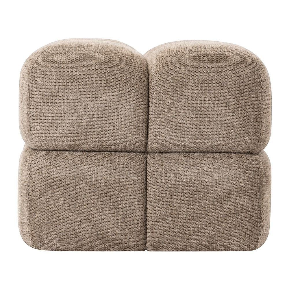 Pouf  tissu texturé camel