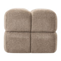 Pouf  tissu texturé camel