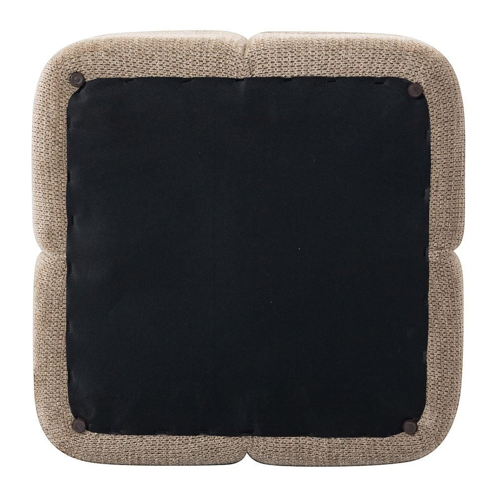 Pouf  tissu texturé camel