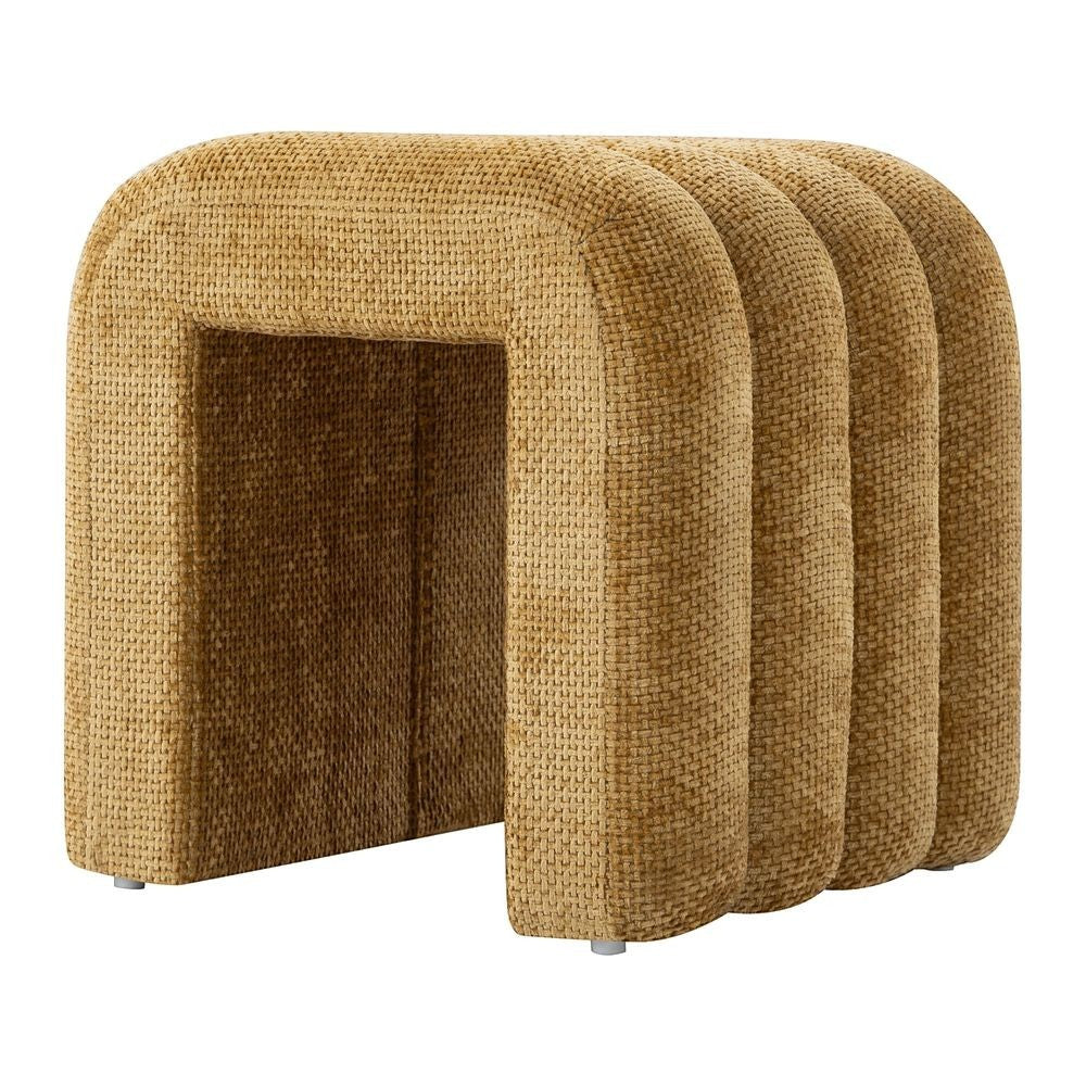 Pouf tissu chenillé miel