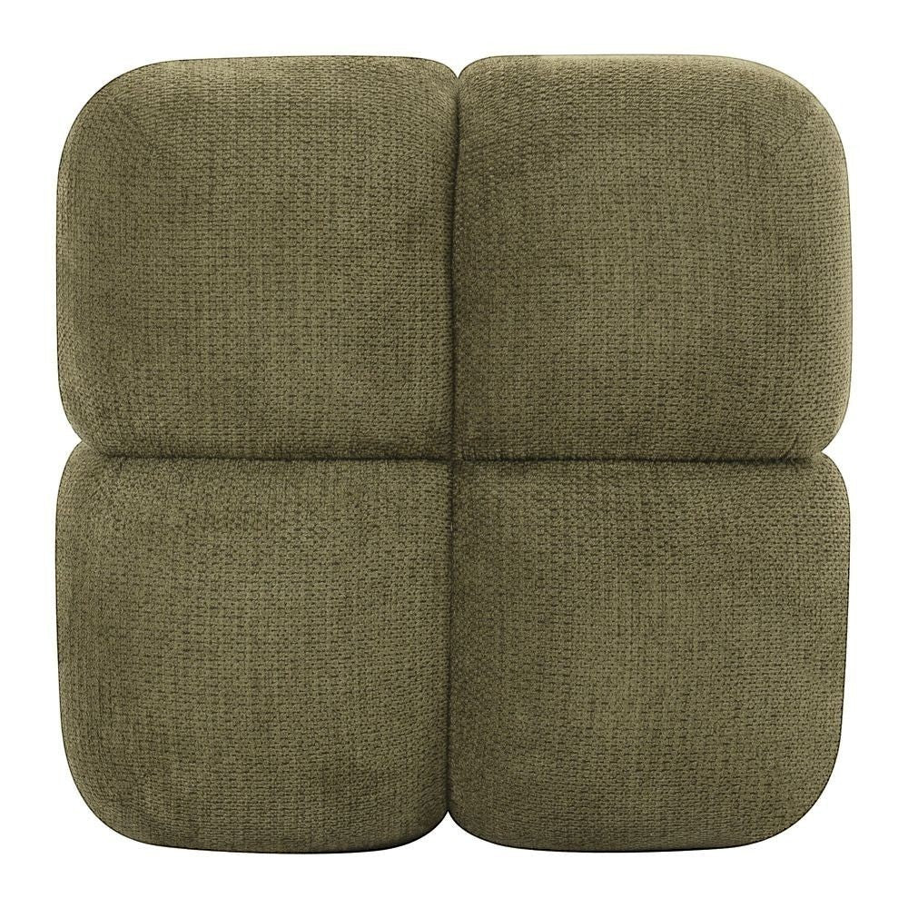 Pouf  tissu texturé kaki